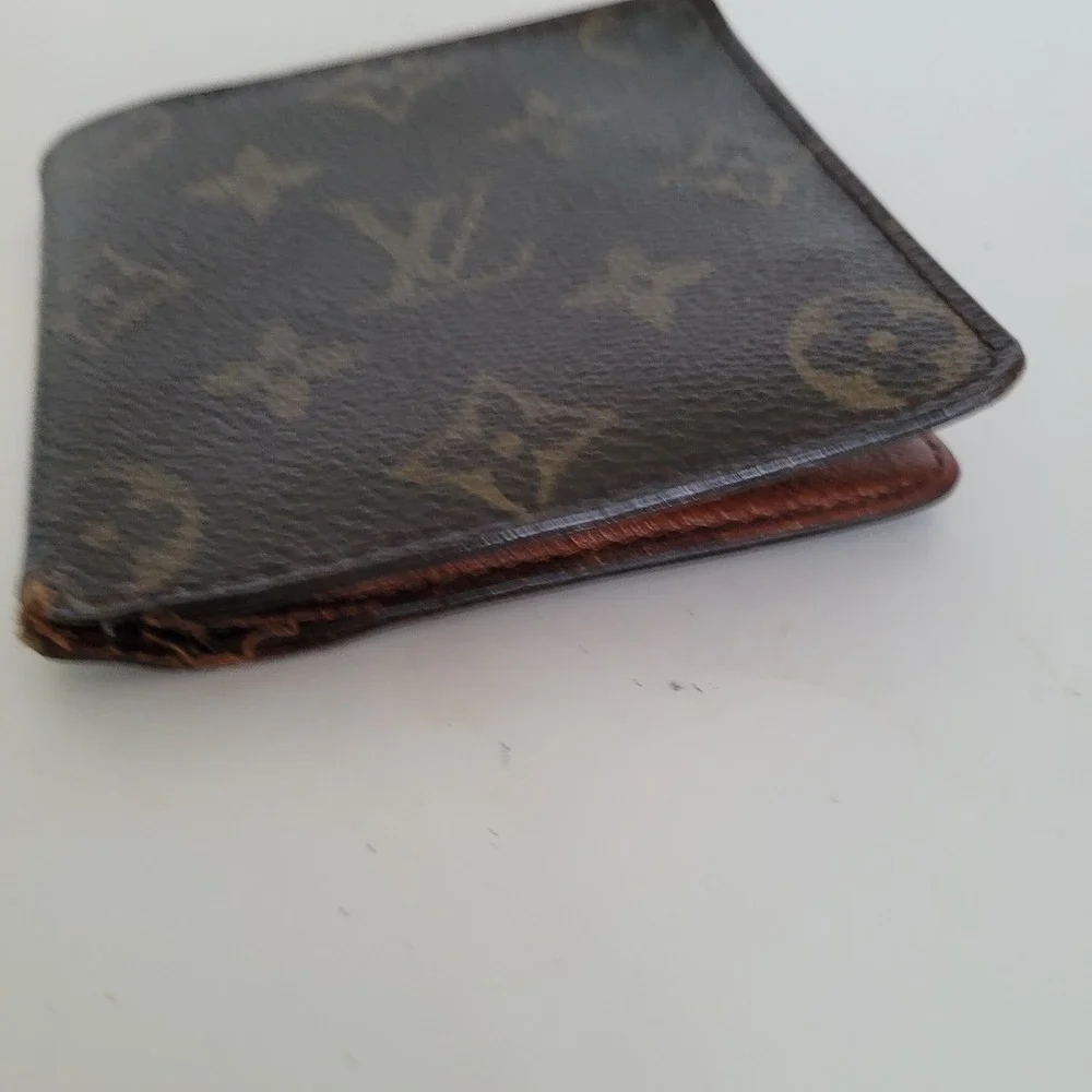Louis Vuitton Monogram Canvas Bifold Wallet Brown CA0091 Mens Made in Spain